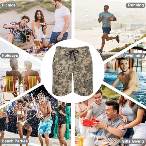 Men's Swim Trunks Quick Dry Board Shorts with Pockets Beach Shorts Army Digital Camouflage Bathing Suits for Men3