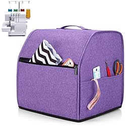 Remalladora Black Friday Luxja Funda Overlock, Funda Remalladora, Bolsa de Overlock con Bolsillos, Funda Máquina de Coser, para Overlock Singer, Alfa, Gris.