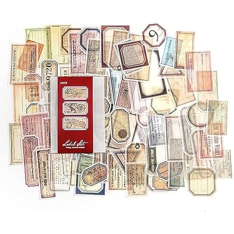 Alideco Vintage Ticket Label Stickers Set Cover