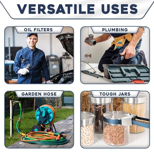 EFFEKTWERK Ölfilterschlüssel mit verstellbarem Riemen (65 mm – 110 mm), robustes Aluminium-Stahlband, universelles Werkzeug zum Entfernen des Filters für PKW und LKW