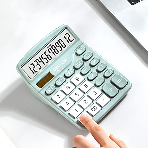 Deli E8 Calculator, Deli Standard Function Desktop Calculators With 12 Digit Large Lcd Display And Sensitive Button, Solar Battery Dual Power Office Calculator thumb #6