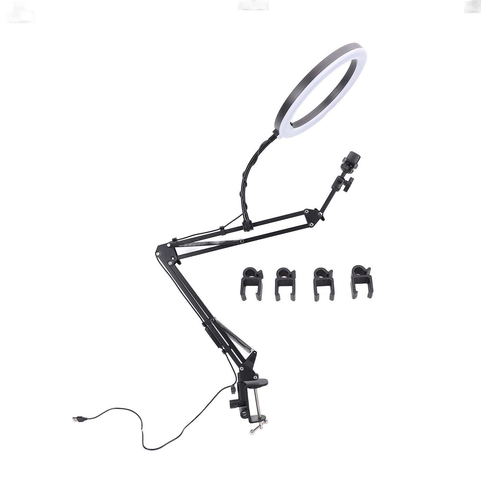 Lampa pierścieniowa z klipsem do telefonu regulowana lampa pierścieniowa na biurko do makijażu urody zdobienia paznokci na żywo transmisja strumieniowa