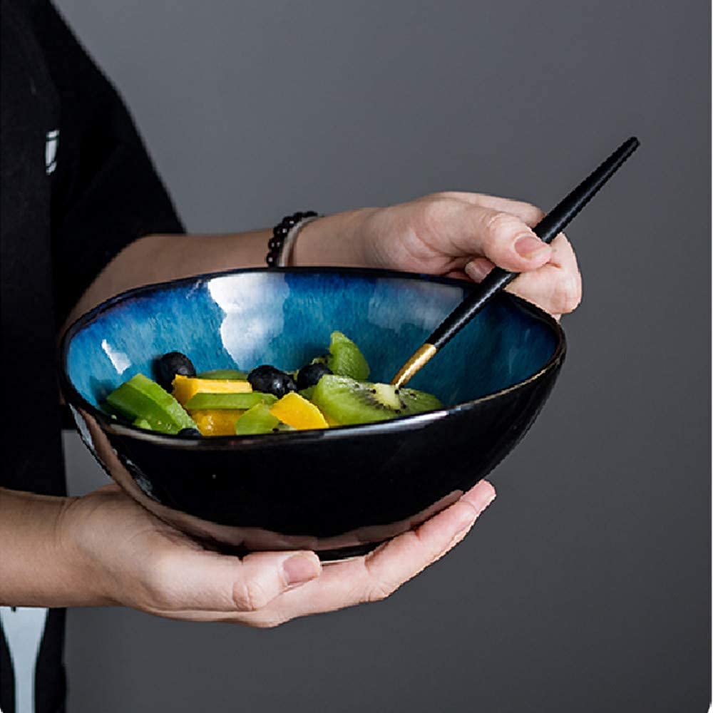 Japanese ceramic salad bowl creative soup bowls for kitchen large porcelain salad bowl multifunctional as ramenbowls serving bowl o
