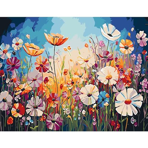 Scatola da pittura completa: i fiori per pittura a olio per adulti sono dotati di un set completo di strumenti. Il set completo include: 1 tela da 40 x 50 cm (senza cornice), 3 pennelli di diverse dimensioni, 2 ganci, 2 viti abbinate, 1 set di colori di alta qualità e 1 manuale di istruzioni (lingua italiana non garantita). Aprire il pacchetto e godersi il divertimento della pittura arte moderna