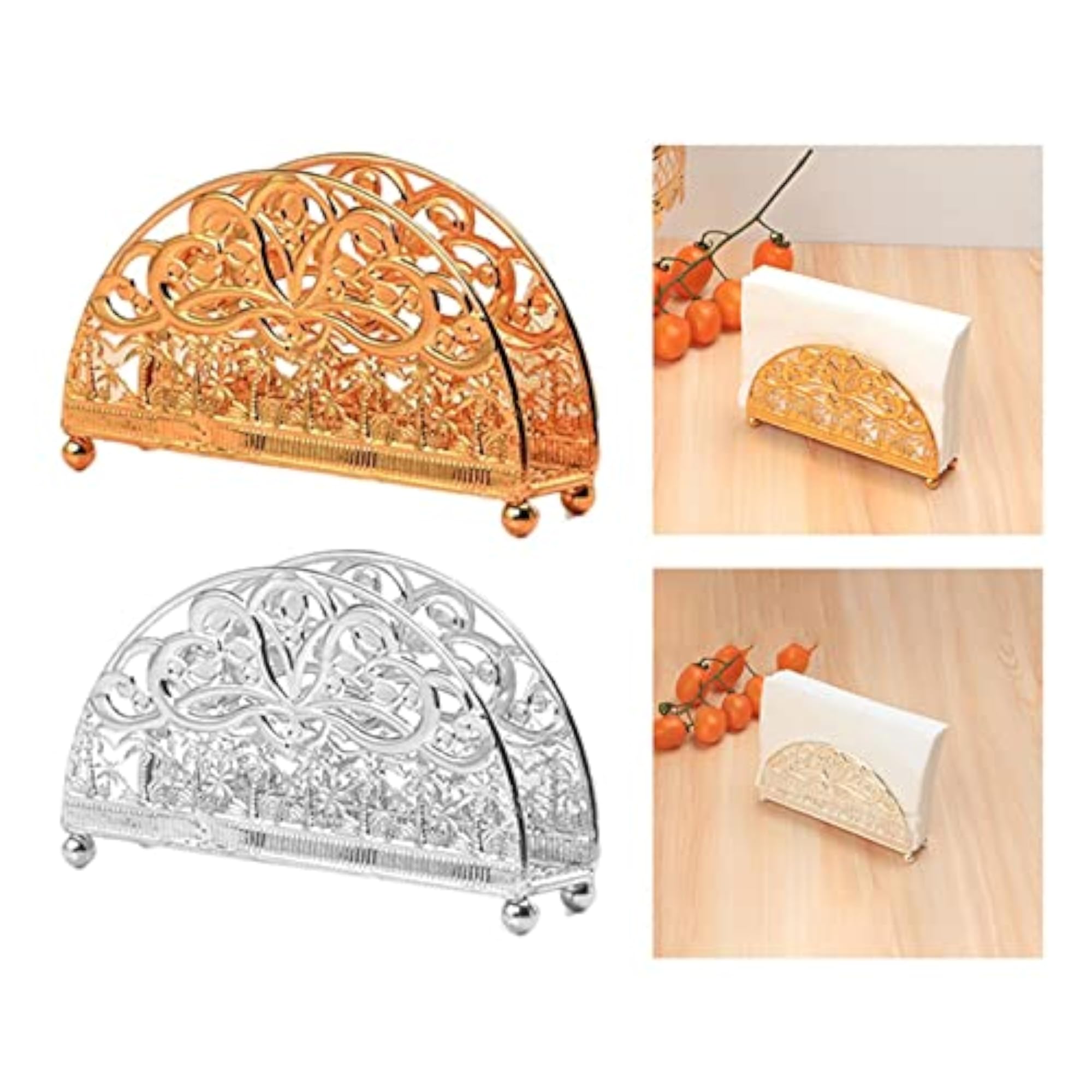 3xTable Tissue Storage Holder for Home Decor, Golden