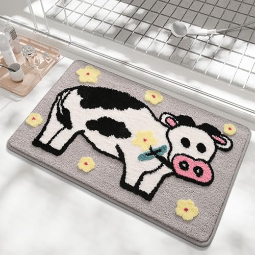 ORRMALL バスマット 60×40cm お風呂マット 速乾 洗える 抗菌防臭 大判 ソフト おしゃれ マイクロファイバー タオル地 安い 厚手 ORYSD21