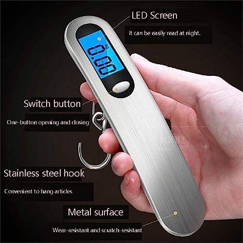 Luggage Scale, 50kg/110lb Portable Mini Suitcase Scale Household Digital Display Scale Applied Aircraft Luggage Outdoor Scale Weighing Balance2