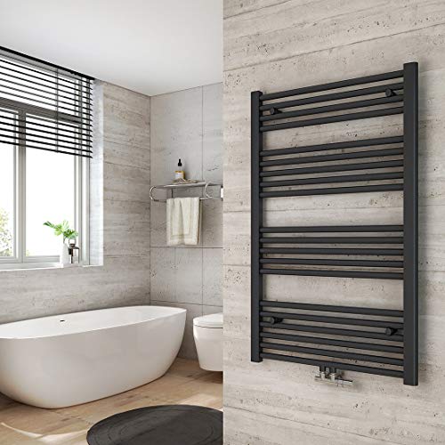 Preisvergleich Produktbild WELMAX Anthrazit BadHeizkörper 60 x 100 cm Handtuchtrockner Bad-Heizkörper Handtuchheizkörper Mittelanschluss Heizung 575 Watt Leistung Handtuchwärmer