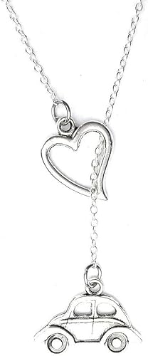 I Love VW Beetle Bug Car Silver Lariat Y Collar