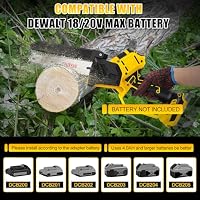 Mini Akku Kettensäge kompatibel mit Dewalt 18V 20V (Ohne akku), Bürstenlose 8 Zoll 6 Zoll Elektro Kettensäge, klein Kettensägen Kette Sicherheitsschloss astsäge Säge Handkettensäge – Ansicht 2