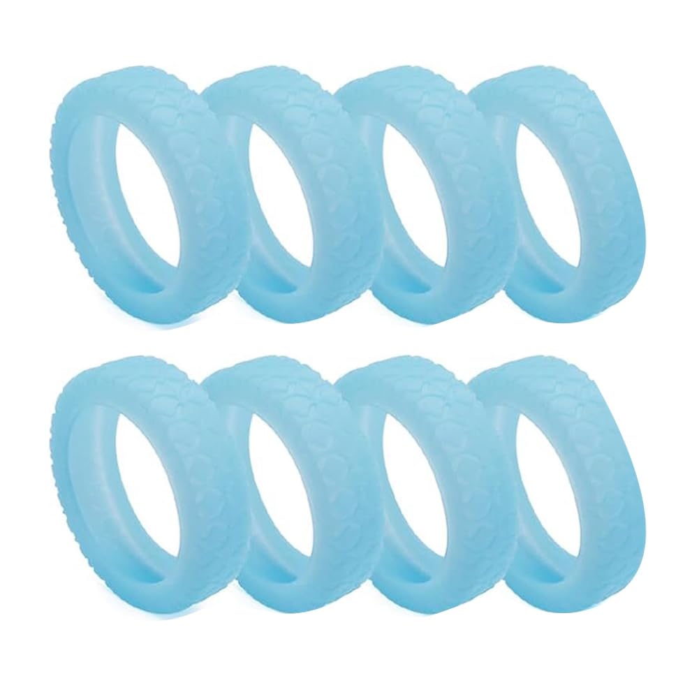 Tuidzljd 8Pcs Suitcases Wheel Covers,Silicone Luggage Compartment Wheel Cover for Most 8 Spinner Wheels Fluorescent Blue