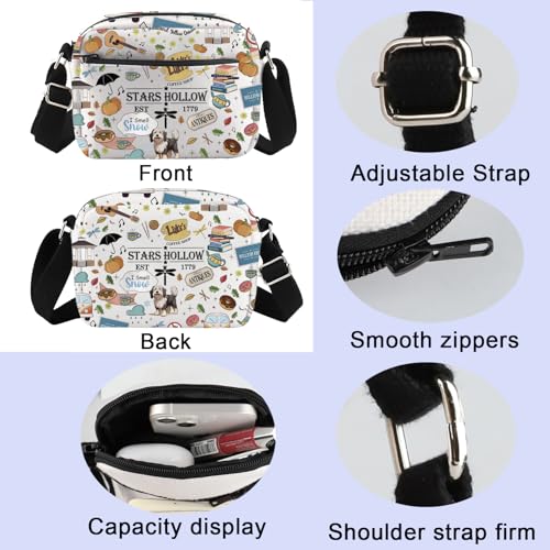 ENSIANTH Stars Hollow TV Show Inspired Crossbody Purses Bag Lukes Diner Gift Dragonfly Inn Lorelei Rory Fans Messenger Bag (Hollow 1779 HengCB)4