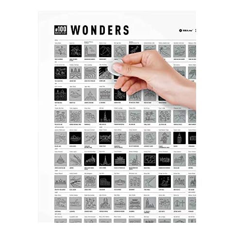 1dea.me Motivations Scratch Off Poster #100Bucketlist Wonders Wall Poster Scratch Off Poster Cover