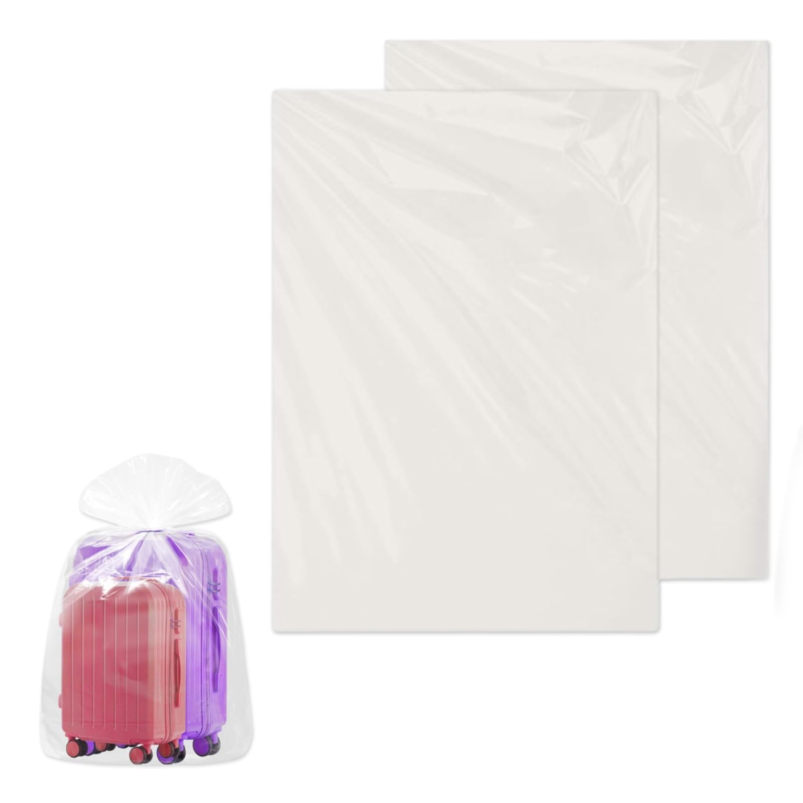 2 Pcs Large plastic bags, Large clear plastic bags 100 * 150cm, Suitcase storage bags, Suitable for storing luggage, for storage and mobile transportation, good helper for home storage