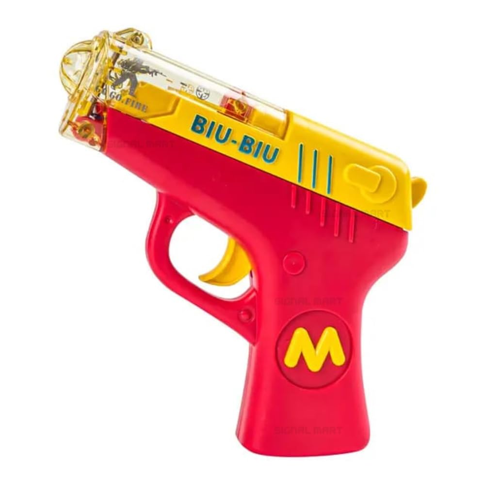 SIGNAL MART Toy BIU Gun for Kids, Transparent Pouch Gun Toy Gun with Light and Sound for 3+ Years Boys and Girls for Kids