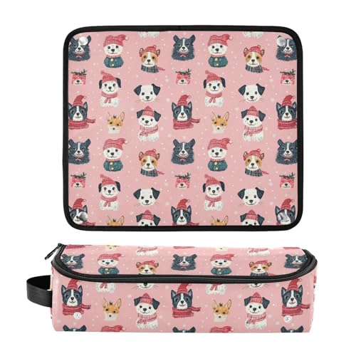 Bolsa organizadora portátil para herramientas de cabello con diseño de perros de dibujos animados, resistente al calor para planchas, rizadores y accesorios miniatura 3