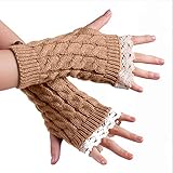 Guantes De Silicona Horno Manoplas Tejidas Encaje Casual Sin Dedos Medios Guantes de Mujer Guantes sólidos de Punto Guantes Nitrilo Talla S Baratos