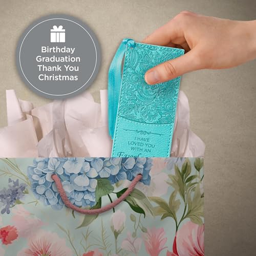 Image of Christian Art Gifts Premium Faux Leather Bookmark: Everlasting Love, Teal
