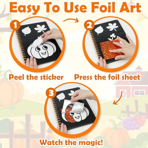 Image of FUNNYB&G Foil Art Craft Kit for Kids, Sparkly Birthday Gift Toy for Kids | No Mess, Kids Ages 4-10 Create Sparkling Artwork, A Creative Gift for Birthdays, Holidays, Travel Activities,Screen-Free Fun