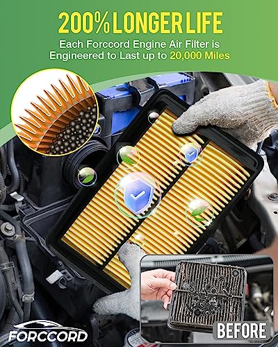 Image of 2-Pack Engine Air Filter Fits for ROGUE(2014-2020),ROGUE Sport (2017-2022),Qashqai (2017-2021) Air Filter Replacement 165464BA1A,XA10423,CA11858 Car Accessories