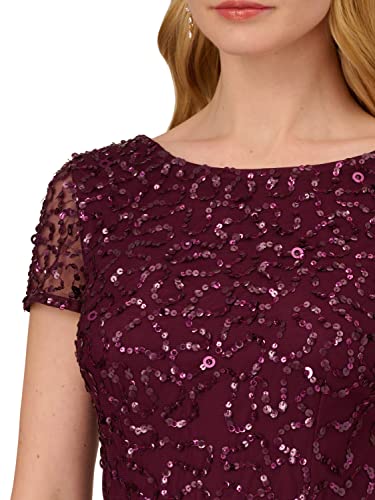 Image of Adrianna Papell Women's Beaded Short Sleeve Gown