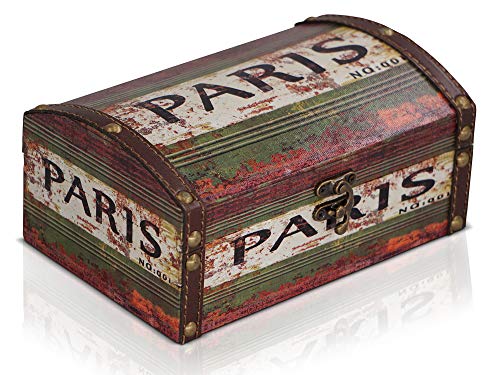 Brynnberg Caja de Madera 20x13x9cm - Cofre del Tesoro Pirata de Estilo Vintage - Hecha a Mano - Diseño Retro - joyero