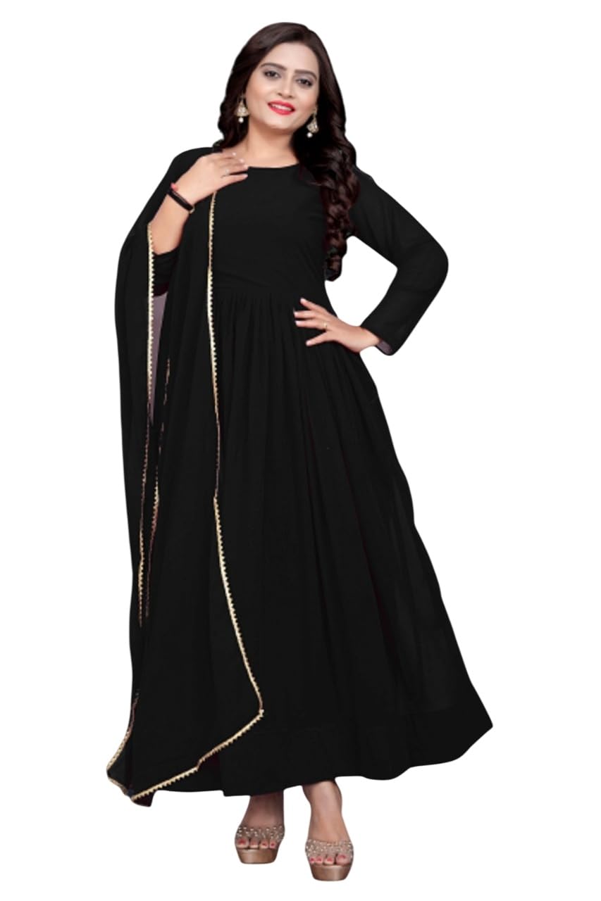 julee Women's Georgette Solid Readymade Gown-picture-17