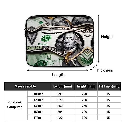Banknote Patterns Laptop Sleeve Case 15 Inch Suitable For Notebook Computer Tablet Traveling Carrying Simple Case4