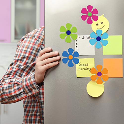 Car Magnet Decorations Magnetic Flower Decals Fridge Magnets 60S Multi-Color Flower Cutout Magnet For Car Home Wall Whiteboard Refrigerator (8, 3.9 X 3.9 Inch) #TOP4