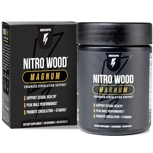Image of InnoSupps Nitro Wood Magnum - Nitric Oxide Booster for Men - Supports Blood Flow, Circulation & Male Performance - Stamina, Endurance & Size Support - 60 Veg Capsules