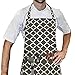 LessMo Küchenschürze mit 3 Taschen, Grillschürze mit Verstellbarem Halsriemen für Zuhause, Restaurant, Kunsthandwerk, Garten, Kaffeehaus, Schürze für Männer Frauen, 100% Baumwolle
