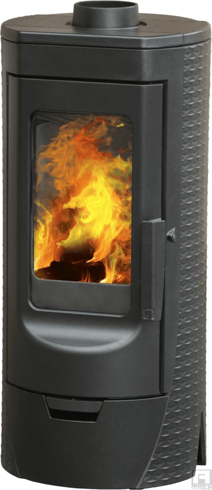 Plamen Tara - Stufa a legna in ghisa, potenza nominale 6 kW, efficienza dell'84%, classe energetica A+, design moderno, colore: nero