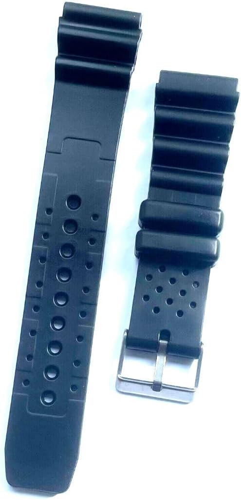Time Bandit Black Rubber Divers Watch Strap Sizes 18mm 20mm 22mm 24mm (20mm)