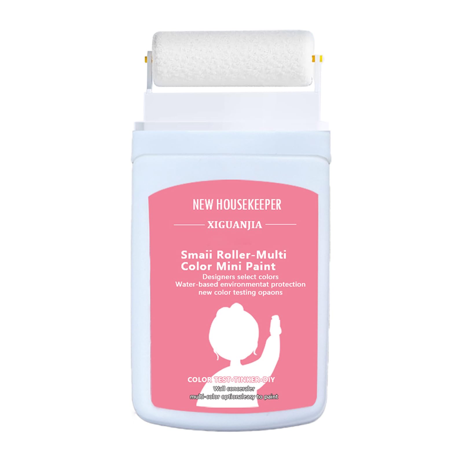 White Paint: Wall Touch-Up Kit with Roller Brush - Water-Based, Low Odor/Low VOC | Easy Repair for Flat Walls & Ceilings (No Extra Tools)