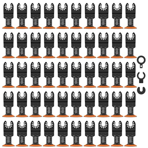 10/50Pcs Oscillating Saw Blades High Carbon Steel 44MM Arc Edge Multitool Blades Sharp Wear Resistant Oscillating Blades(50 Pcs)