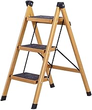 ACLips Taburete de Escalera Plegable, Soporte para Plantas, escaleras para macetas de Interior, Estante de exhibición Decorativo multifunción, Amarillo (Color: B)