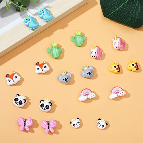 NEWITIN 15 Pairs Magnetic Stud Earrings for Girls Clip on Earring Hypoallergenic Magnet Studs Non Piercing Girls Earring Cute Magnetic Earrings for Kids Women3