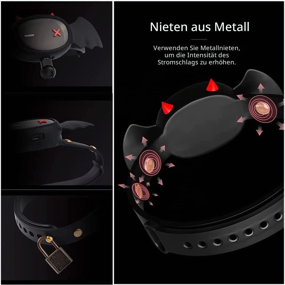 BDSM Elektrische Schock Kragen APP Control Einstellbar Fetisch Kragen Paare Flirt Cosplay SM Hals Elektrische Schock Slave Kragen Für Männer Frauen Paare Spiel Halsband Schloss Halsbänder