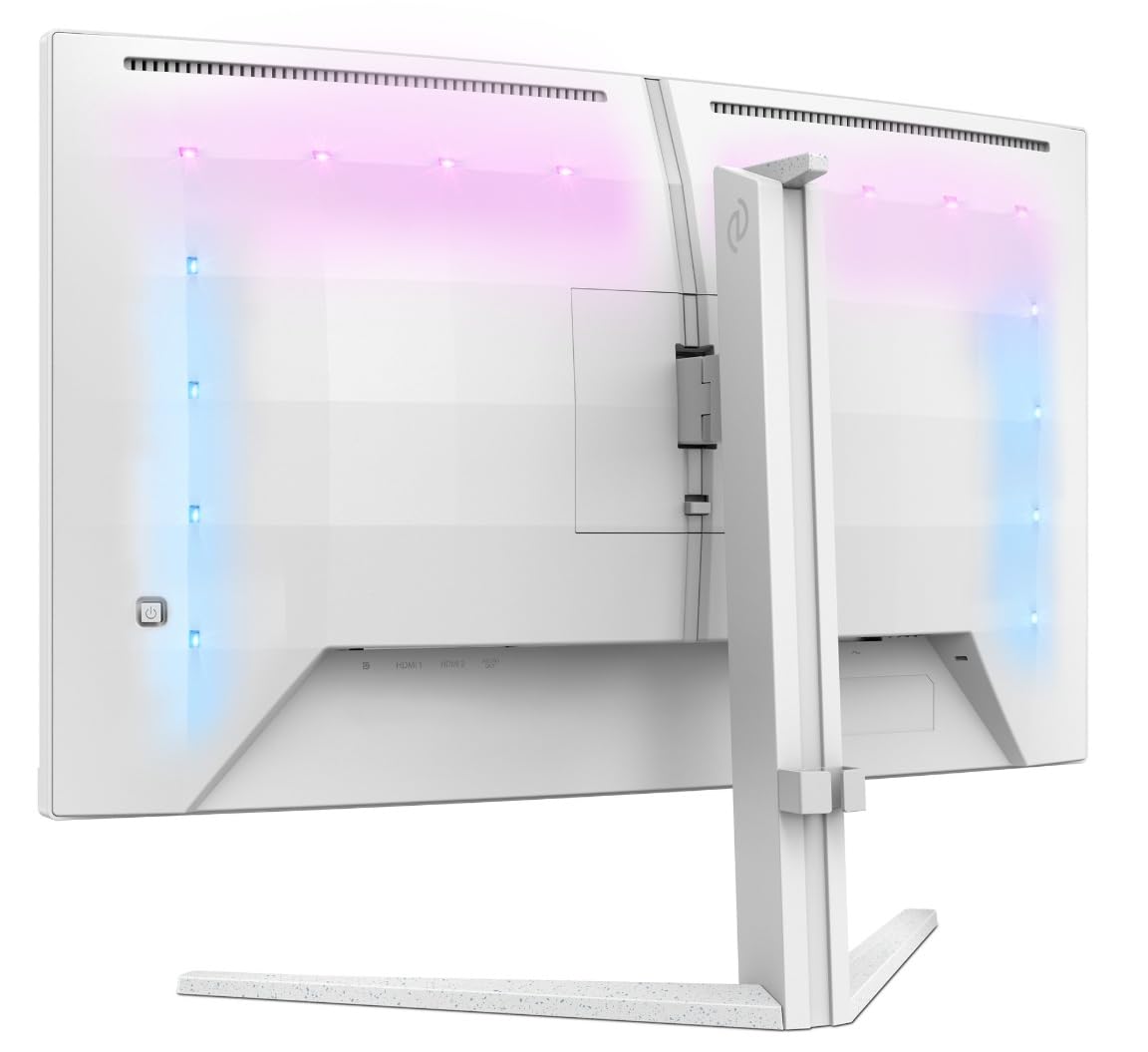Philips Gaming Monitor 27M2C5501 27 pollici, Curvo, 2560x1440, WQHD, 180Hz, Fast VA Panel, 0.5ms MPRT, , (HDMI2x 2.0 DP 1x 1.4) Adaptive Sync, HDR10, FreeSync Premium, Bianco