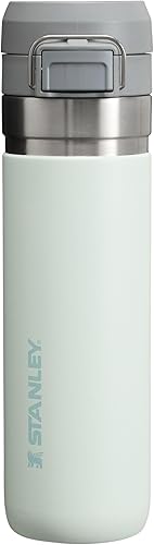 Stanley Quick Flip GO - Botella de agua de 24 onzas, tapa de botón, a prueba de fugas y plegable para viajes y deportes, acero inoxidable aislado,