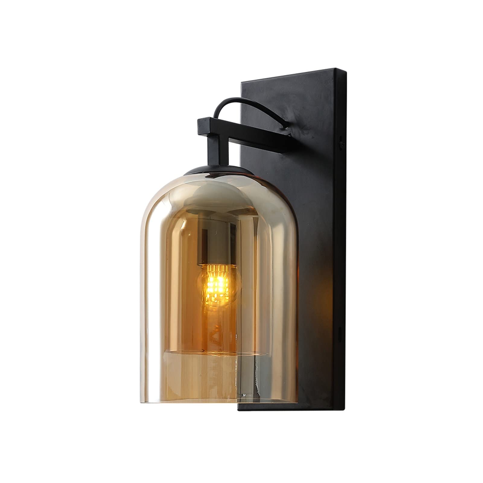 VDOQTLJT Wall lamp Modern Lamp - Double Glass Light Compatible with Doorway Bedroom Aisle Corridor LED Indoor Bar Sconce Chandeliers(Cognac)
