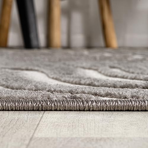 JONATHAN Y Maribo High-Low Abstract Striped Gray/Ivory 2x10 Indoor/Outdoor Runner Rug, Pet Friendly, Non-Shedding, Stain Resistant, Easy-Cleaning for Backyard, Patio (SCN103B-210) - Image 6