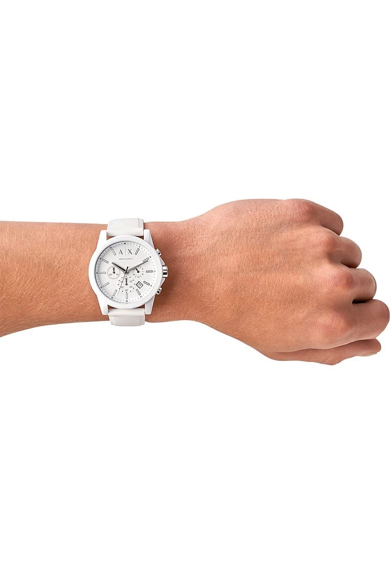 Armani Exchange Orologio per uomo, movimento cronografo al quarzo e cassa da 44 mm con cinturino in silicone