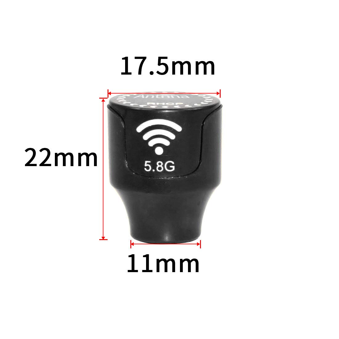QWinOut 5.8-GHz 2.5Dbi Antenna RHCP/LHCP SMA/RP-SMA UFL Straight/Angle MMCX UFL Antenna FPV Mushroom Antenna for RC Drone Accessories (1 Peice Black RP-SMA)