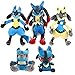 SKYLULU Version Q Lucario Mega Evolution Edition poupée en Peluche Jouet Dessin animé Animation poupée Cadeau de poupée