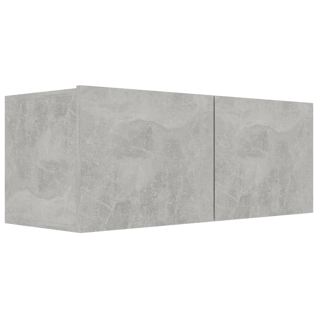 TV-Schränke 3er-Set, Betongrau, Holzwerkstoff, 80x30x30 cm, Wandmontage, Modernes Media-Center für Wohnzimmer und Schlafzimmer