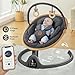 Baby Swings for Infants, Fasonbaby Bluetooth Infant Swing with Music Speaker with 3 Seat Positions, 5 Speeds and Remote Control - Portable Baby Swing for Indoor and Outdoor (Black)