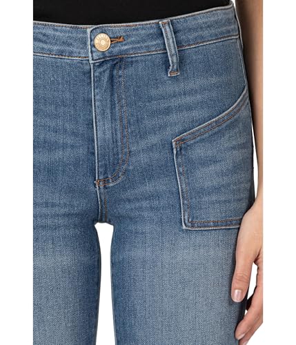KUT from the Kloth Women's Kelsey High-Rise Ankle Flare-frt & BCK Patch Pockets4