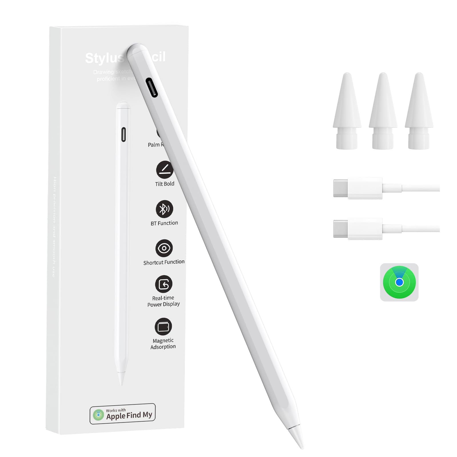 Findmy iPad Pencil compatível com Apple iPad 2028-2025, com