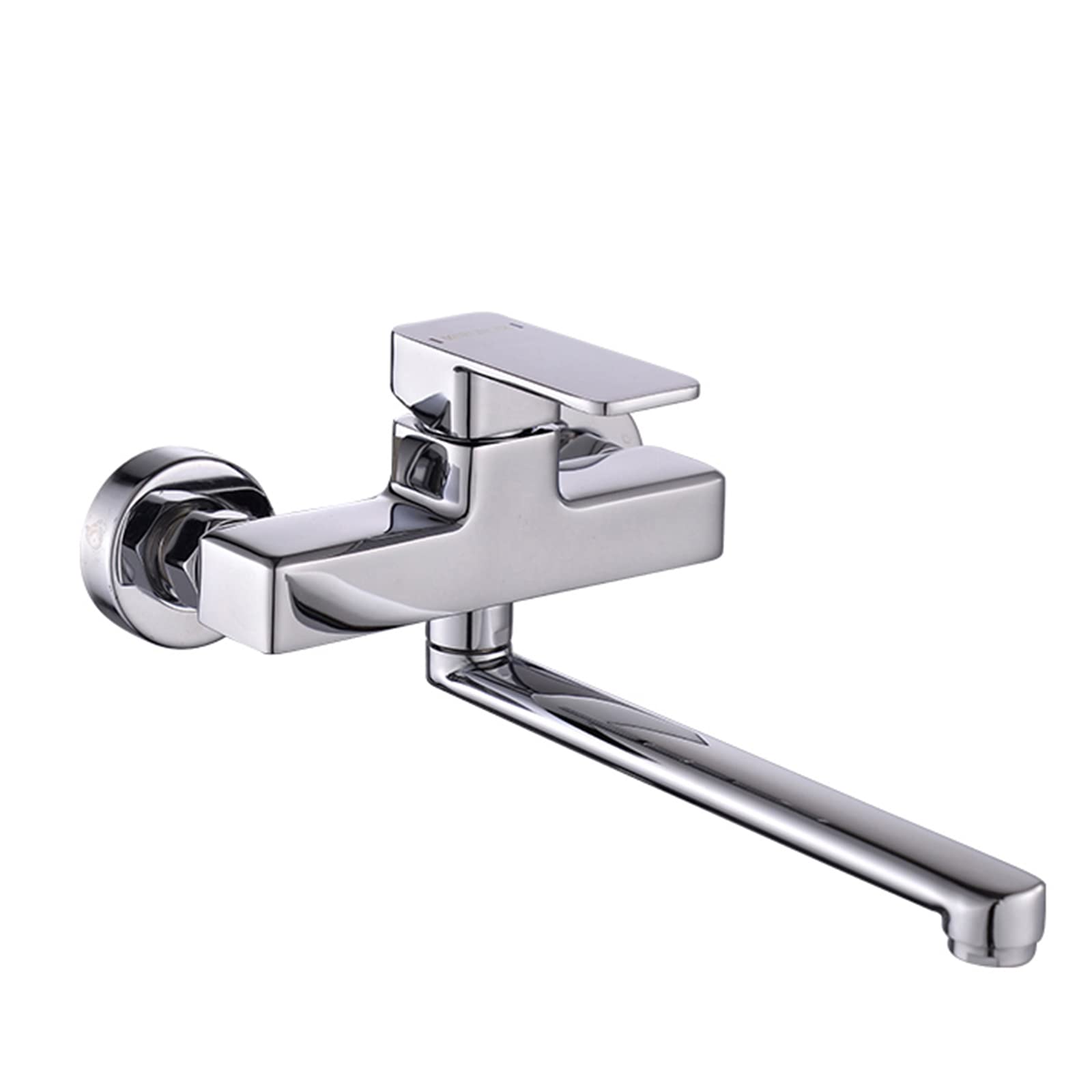 Grifo De Fregadero Cocina Cromo Montado En La Pared Giratorio Latón Caliente Y Frío-30Cm(20CM)